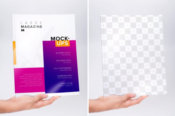 大型杂志封面设计效果图样机01 Large Magazine Cover Mockup 01