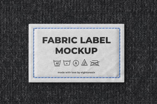 面料服装标签设计16图库精选模板 Fabric Label Mock-Up Template
