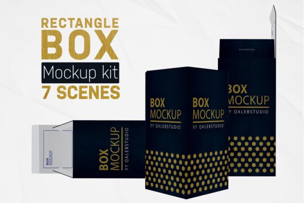 矩形包装盒外观设计效果图素材中国精选套装 Rectangle Box kit