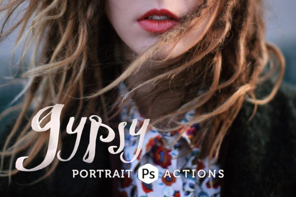 人像摄影后期效果处理PS动作 Gypsy &#8211; Indie Portrait PS Actions