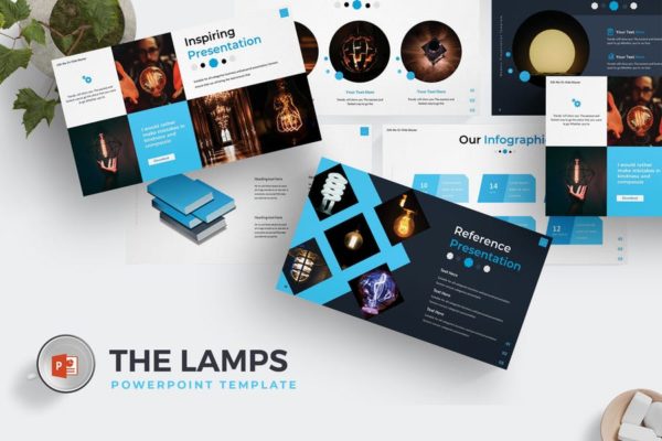产品推广策划方案PPT幻灯片模板素材 The Lamps &#8211; Powerpoint Template