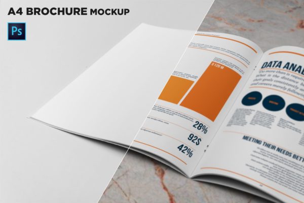 A4尺寸企业/品牌宣传册特写样机16图库精选模板 A4 Brochure Closeup Mockup