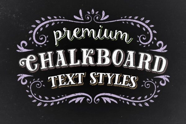 100+黑板画粉笔字效果PS字体样式 Premium Chalk Text Styles