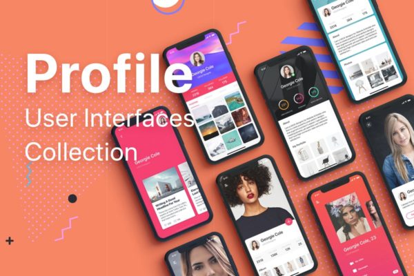 社交媒体/个人博客APP UI套件 Profile Mobile UI Collection