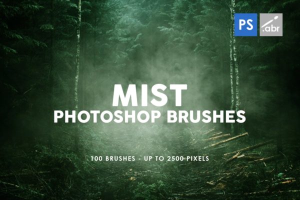 100个薄雾背景纹理PS烟雾笔刷 100 Mist Photoshop Stamp Brushes