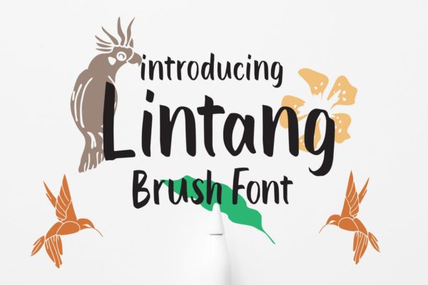 Logo/海报/服装/标签设计英文笔刷字体素材天下精选 Lintang &#8211; Brush Font