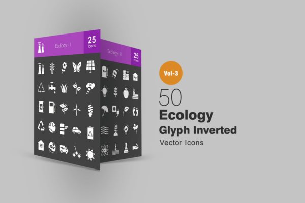 50枚生态环境主题图标素材 50 Ecology Glyph Inverted Icons