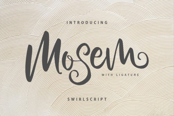 漩涡风格英文书法字体16设计素材网精选 Mosem | Swirl Script Font