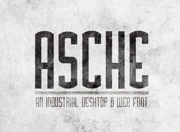 复古工业标识风格无衬线字体 Asche Desktop &#038; Web Font