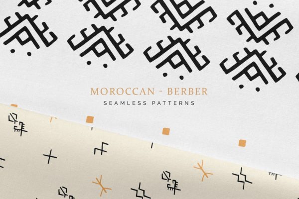 摩洛哥柏柏尔人文化图案无缝纹理背景素材 Moroccan Berber Seamless Patterns