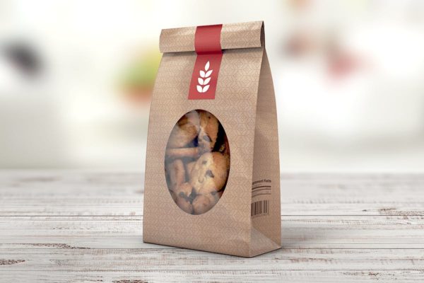 纸袋食物包装外观样机 Paper Bag MockUp