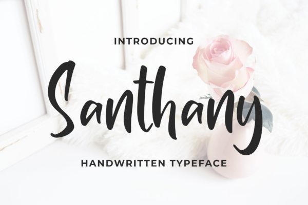 签名/品牌设计适用的英文书法字体 Santhany &#8211; Handwritten Typeface