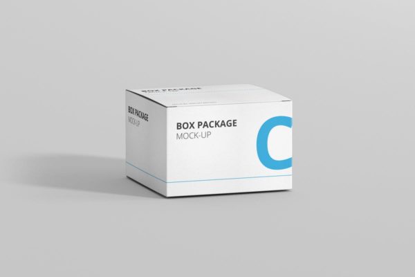 纸质包装盒外观设计样机模板 Package Box Mock-Up &#8211; Flat Square
