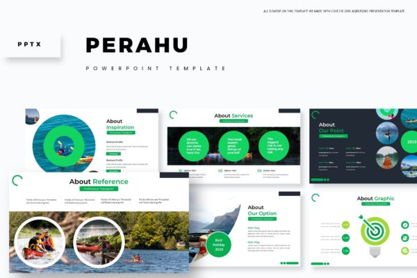 旅游度假方案策划PPT幻灯片模板 Perahu &#8211; Powerpoint Template