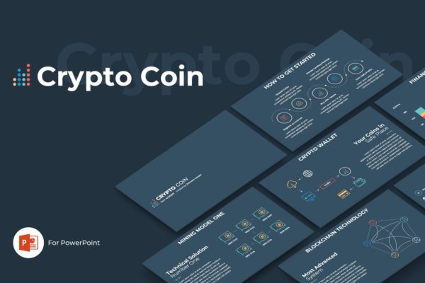 加密货币/区块链主题演讲16设计素材网精选PPT模板 Crypto Coin PowerPoint Template