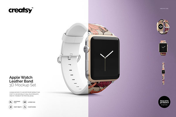 16设计网下午茶：高品质的Apple Watch表带展示模型Mockup下载 1.27 GB[psd]