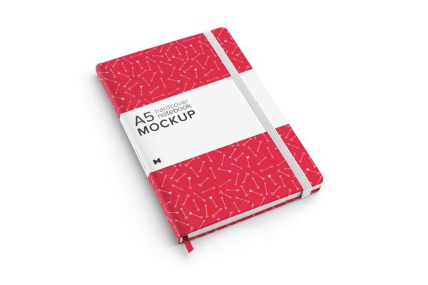 A5精装笔记本/记事本外观设计样机模板01 A5 Hardcover Notebook Mockup 01