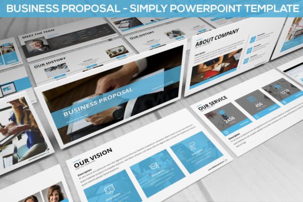 简约商业提案策划PPT演示模板 Simply Business Proposal &#8211; Powerpoint Template