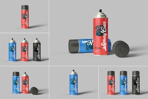 液压喷雾罐外观设计样机模板 Spray Can Mockups