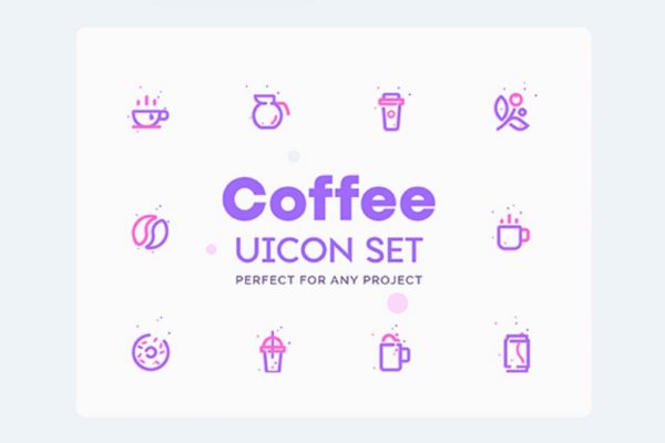 咖啡店＆咖啡品牌UI图标素材 UICON &#8211; Coffee Shop, Cafe Icons Set