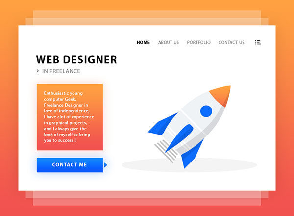网页设计师简历展示站点设计 Web Designer Profile Page