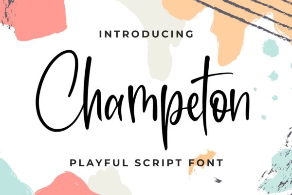 俏皮流畅风格英文书法字体聚图网精选 Champeton &#8211; Playful Script Font