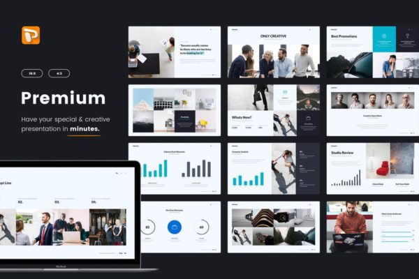 极简主义多用途企业宣传PowerPoint幻灯片模板 Premium Business &amp; Multipurpose (Powerpoint)