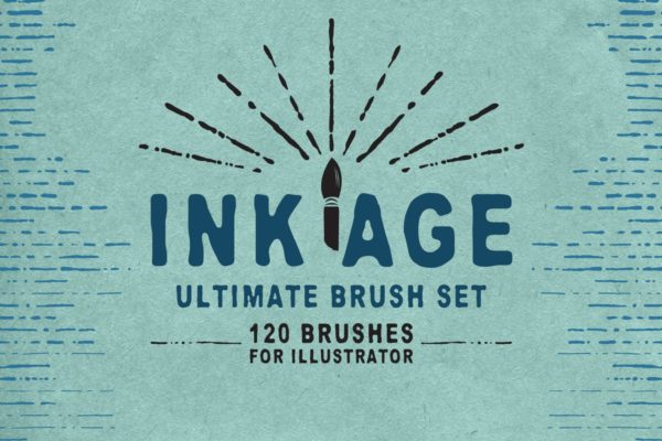 墨水复古插图创作必备AI笔刷 Ink Age Brushes for Adobe Illustrator