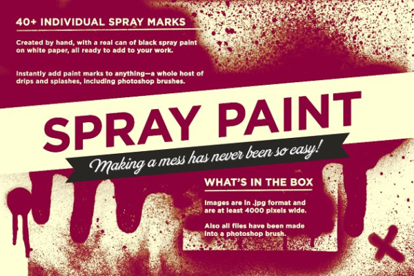 创意油漆喷漆PS图层样式 Spray paint pack for photoshop