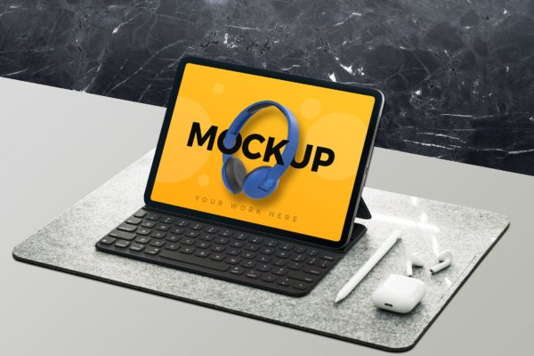 平板电脑屏幕预览设计图素材天下精选样机 Tablet Mockup