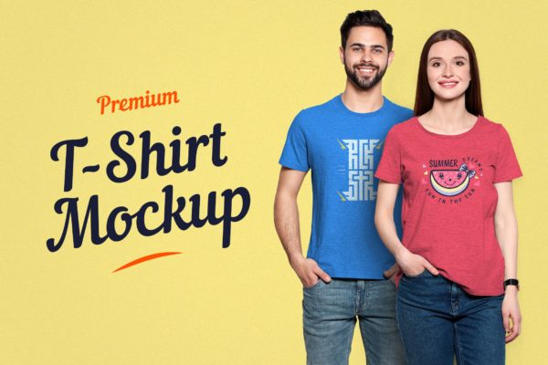 T恤印花设计效果预览样机套装v9 Premium T-Shirt Mockup 09