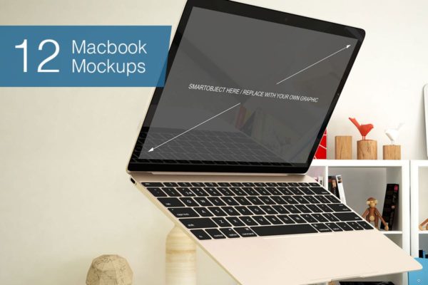 12款Macbook笔记本电脑设备样机 Laptop Mockup &#8211; 12 Poses