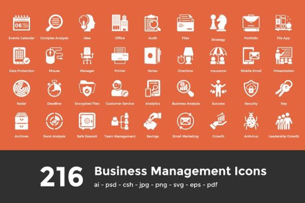 216枚企业管理主题图标 216 Business Management Icons