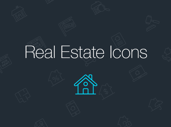 房地产矢量图标设计素材 Real Estate Icons &#8211; Illustrator