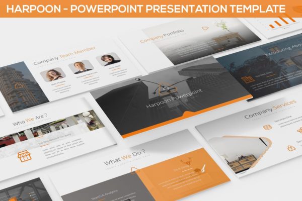 技术/创意/财务主题PPT幻灯片设计模板 Harpoon &#8211; Powerpoint Presentation Template