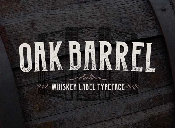 老式衬线字体 Oak Barrel &#8211; Whiskey Label Font