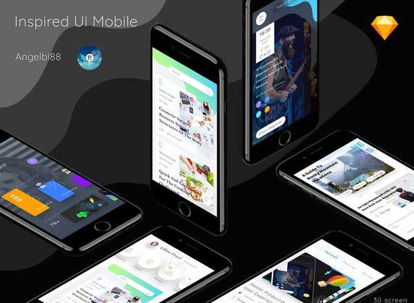 极具创造力的移动应用 UI 套件 Inspired Ui Mobile Part 1 (.Sketch)