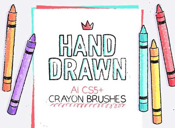 134种不同纹理和压力笔触蜡笔 Illustrator 笔刷 134 Illustrator Crayon Brushes