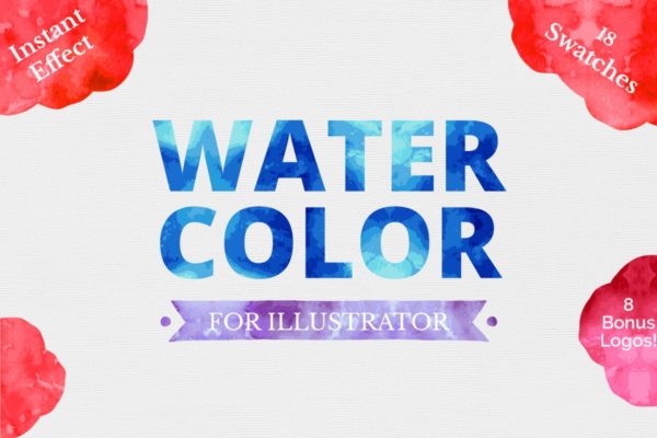 水彩艺术效果AI图层样式 Watercolor for Illustrator