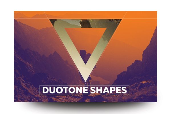 双色调几何形状PSD分层模板 Duotone Geometric Shapes