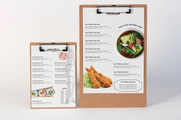 日式餐厅菜单设计样机模板 Restaurant Menu Mock Up