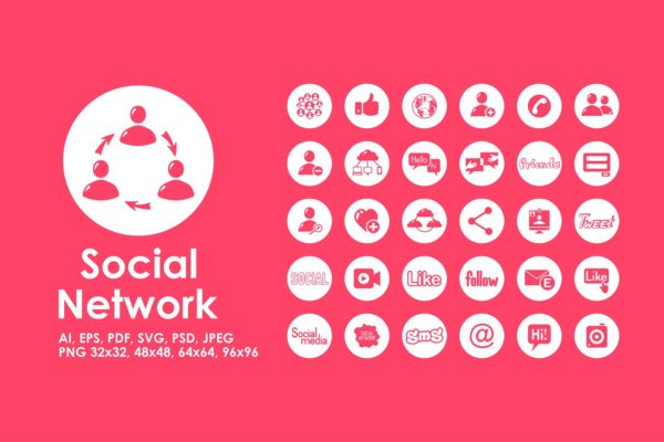简洁网络社交应用图标  Social network icons