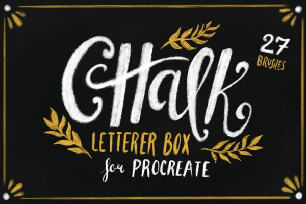 粉笔画黑板画画笔笔刷for Procreate Chalk Letterer Box for Procreate