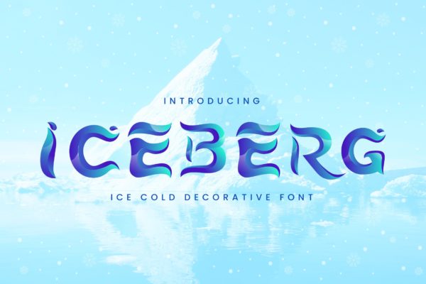 冰块冷酷风格装饰设计无衬线字体下载 Iceberg &#8211; Cold Unique Display Typeface