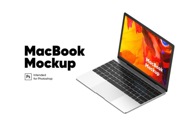 MacBook超极本UI作品屏幕预览素材天下精选样机 MacBook Mockup Isometric