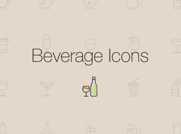 饮料主题系列矢量线性图标 Beverage Line Icons