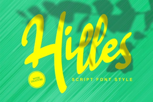 海报/Logo/包装设计英文书法字体16设计素材网精选 Hilles | Script Font Style