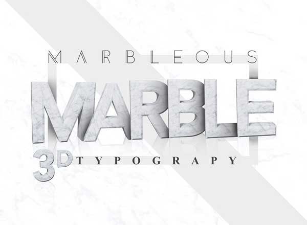 大理石纹理三维字体 MARBLE 3D Typography
