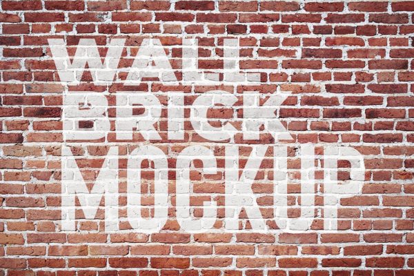 红墙砖背景刷墙文字/Logo预览样机模板 Red Wallbrick Mockup