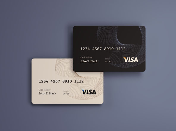 信用卡银行卡双面设计效果样机PSD模板 Credit Cards Mockup &#8211; PSD